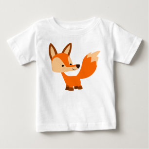 かわいいフレンドリーマンガキツネベビーTシャツ ベビーTシャツ