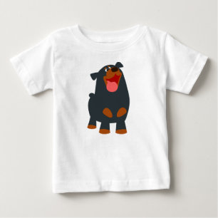 かわいいフレンドリーマンガロットワイラーベビーTシャツ ベビーTシャツ