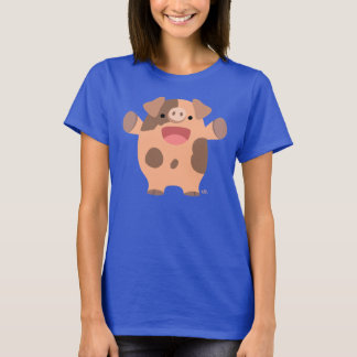 かわいいフレンドリーマンガ豚の女性Tシャツ Tシャツ