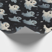 かわいいフレンドリー幽霊 |ハロウィーンの装飾 ラッピングペーパー (角)