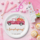 かわいいフレンドリー書道レッドトラックカボチャ ペーパープレート (パーティー)