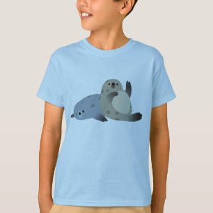 かわいいフレンドリー漫画の港シールキッズTシャツ Tシャツ