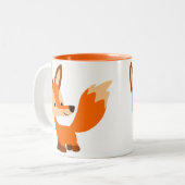 かわいいフレンドリー漫画キツネマグカップ ツートーンマグカップ (正面左)