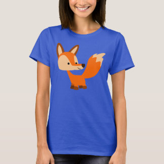 かわいいフレンドリー漫画キツネ女性Tシャツ Tシャツ