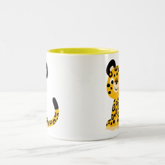 かわいいフレンドリー漫画ジャガー ツートーンマグカップ (中央)