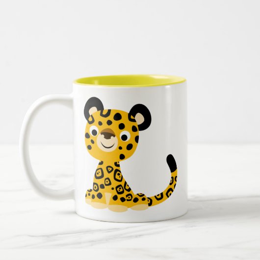 かわいいフレンドリー漫画ジャガー ツートーンマグカップ (左)