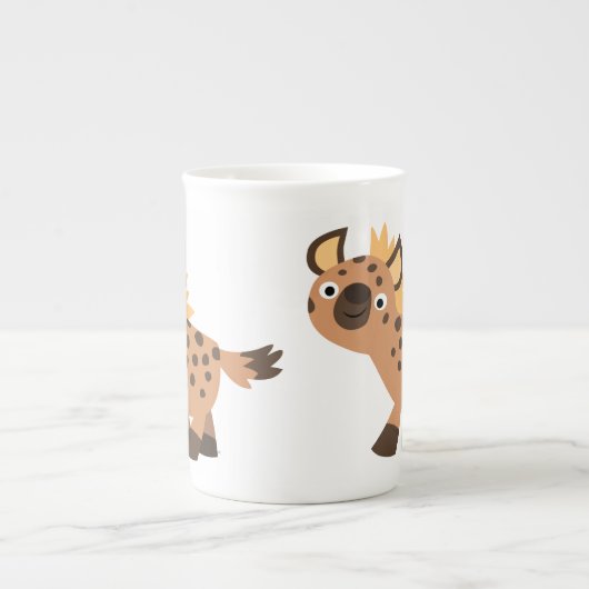 かわいいフレンドリー漫画ハイエナ ボーンチャイナマグカップ (正面)