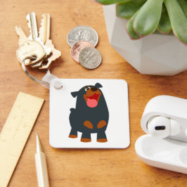 かわいいフレンドリー漫画ロットワイラーキーチェーン キーホルダー