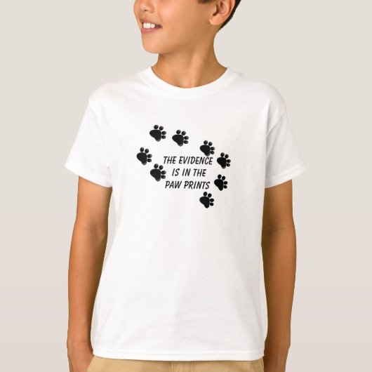 かわいいフレーズと犬の足跡 Tシャツ (正面)