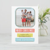 かわいいフレームホリデーフォトカード シーズンカード (スタンド正面)
