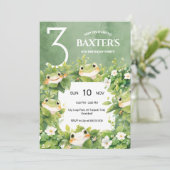 かわいいフロギー誕生日招待状 招待状 (スタンド正面)