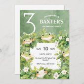 かわいいフロギー誕生日招待状 招待状 (正面/裏面)