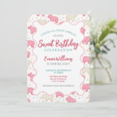 かわいいフロスティング動物クッキー誕生日招待状 招待状 (スタンド正面)