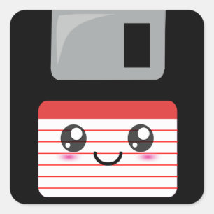 かわいいフロッピーディスク スクエアシール