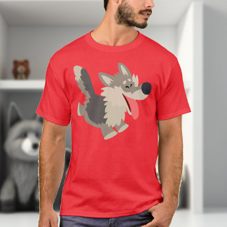 かわいいフロリコアニメの狼Tシャツ Tシャツ