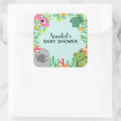 かわいいフロリダの動物の赤ちゃんシャワー スクエアシール (バッグ)