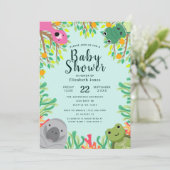 かわいいフロリダアニマルズベビーシャワー招待状 招待状 (スタンド正面)