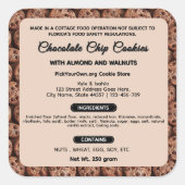 かわいいフロリダコテージ食品ラベル | クッキー スクエアシール (正面)