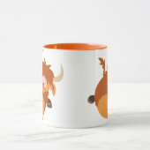 かわいいフローティングカートゥーンハイランドカウマグカップ マグカップ (中央)