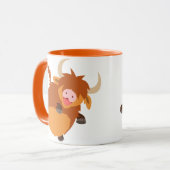 かわいいフローティングカートゥーンハイランドカウマグカップ マグカップ (正面左)