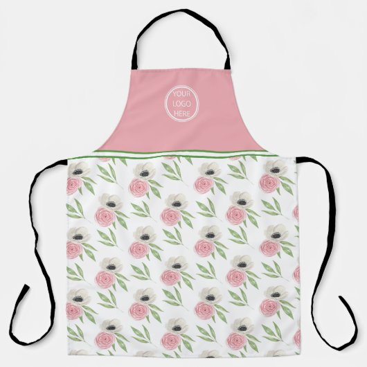 かわいいフローラあなたのロゴはこちらエプロン エプロン (正面)