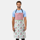 かわいいフローラあなたのロゴはこちらエプロン エプロン (着用した状態)
