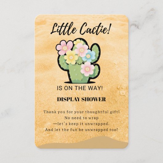 かわいいフローラかわいい可愛いかわいい赤ちゃんシャワー エンクロージャーカード (正面)