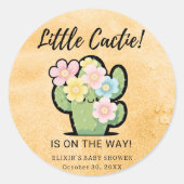 かわいいフローラかわいい可愛いかわいい赤ちゃんシャワー ラウンドシール (正面)