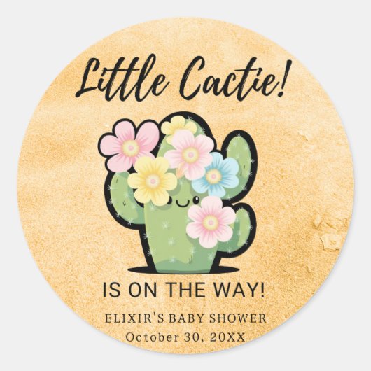 かわいいフローラかわいい可愛いかわいい赤ちゃんシャワー ラウンドシール (正面)