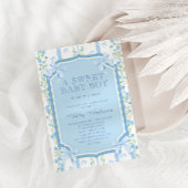 かわいいフローラとボウボーイ赤ちゃんシャワー 招待状