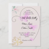 かわいいフローラと蝶の招待状 招待状 (正面)