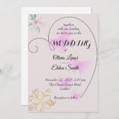 かわいいフローラと蝶の招待状 招待状 (正面/裏面)