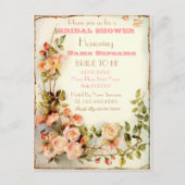かわいいフローラのシャワー招待状 インビテーションポストカード (正面)