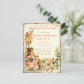 かわいいフローラのシャワー招待状 インビテーションポストカード (スタンド正面)