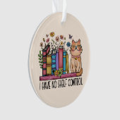 かわいいフローラの本と猫 オーナメント (正面)