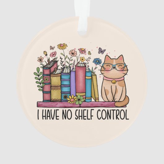 かわいいフローラの本と猫 オーナメント (裏面)