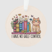 かわいいフローラの本と猫 オーナメント (正面)