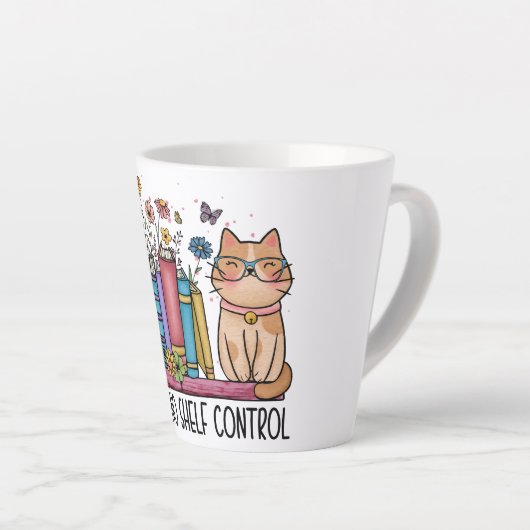 かわいいフローラの本と猫 カフェラテマグ (右アングル)