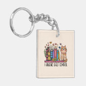 かわいいフローラの本と猫 キーホルダー (正面左)