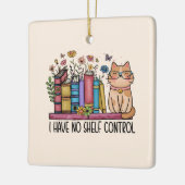 かわいいフローラの本と猫 セラミックオーナメント (左)