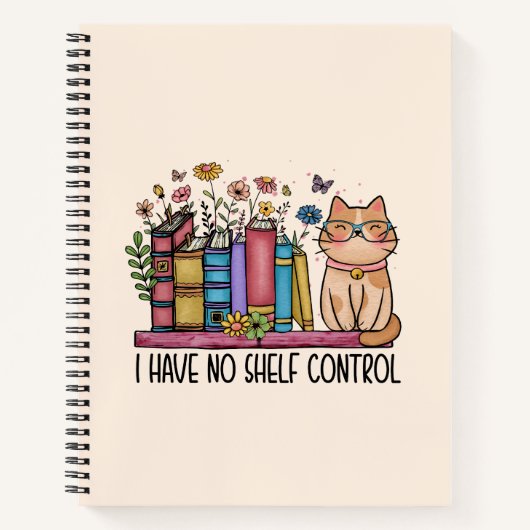 かわいいフローラの本と猫 ノートブック (正面)