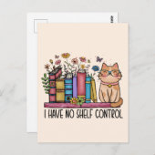 かわいいフローラの本と猫 ポストカード (正面/裏面)