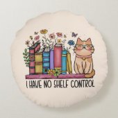 かわいいフローラの本と猫 ラウンドクッション (裏面)