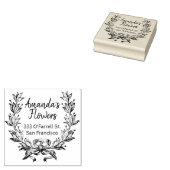 かわいいフローラの返品と勤務先の住所 ラバースタンプ (押印)