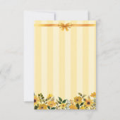 かわいいフローライエローバレリーナリボンベビーシャワー サンキューカード (裏面)