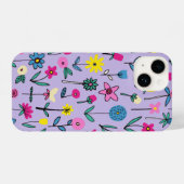 かわいいフローライラストレーション iPhoneケース (裏面横)
