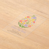 かわいいフローライースターエッグ狩り アクリル招待状 (レイダウン)