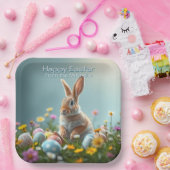 かわいいフローライースターバニーパーソナライズされたパーティー ペーパープレート (パーティー)