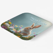 かわいいフローライースターバニーパーソナライズされたパーティー ペーパープレート (傾斜あり)