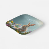 かわいいフローライースターバニーパーソナライズされたパーティー ペーパープレート (傾斜あり)